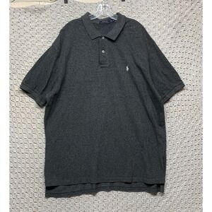 Polo Ralph Lauren Polo Shirt Mens 2XL Gray Short Sleeve White Pony 100%Cotton